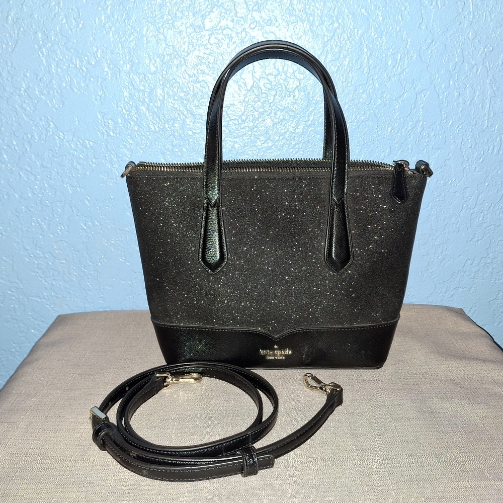 Kate Spade Black Glitter Tote Bag